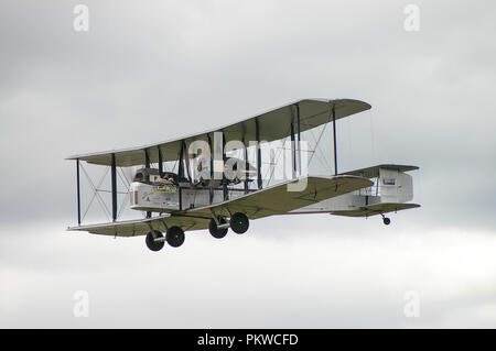Vickers Vimy British heavy bomber aircraft plane, biplane of First World War, Great War, World War One. Re-creation of Alcock & Brown Atlantic flight Stock Photo