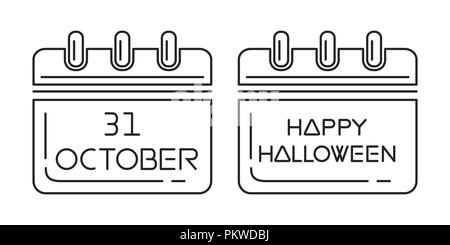halloween calendar with 31 number line style vector illustration design  Stock Vector Image & Art - Alamy