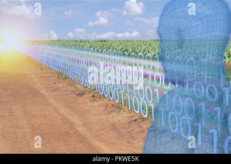 iot smart industry 4.0 digital transformation with artificial intelligence or ai in agriculture concept Stock Photo