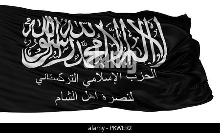Turkistan Islamic Party In Syria Flag, Isolated On White Background, 3D Rendering Stock Photo