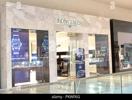 AVENTURA USA AUGUST 23 2018 Longines famous boutique in Aventura Mall. Longines is a Swiss luxury watchmaker founded by Auguste Agassiz Stock Photo Alamy