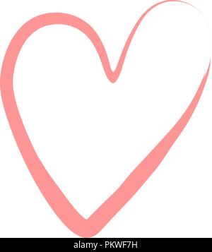 Vector heart with brush line. Hand drawn grunge hearts. Love symbol . Valentine day. grunge illustration. Stock Vector