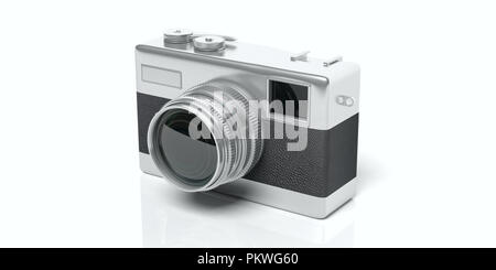 Vintage concept. Isolated retro camera on white background, 3d illustration. Stock Photo