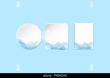 rectangle shape with nature waves background Stock Vector Image & Art ...