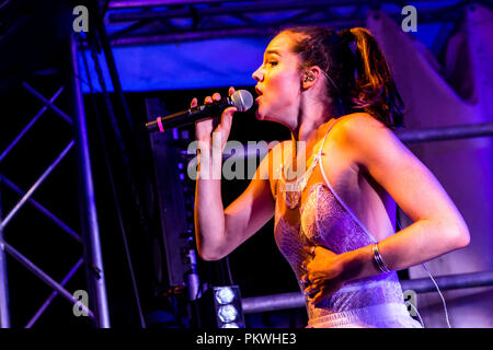 Sofi Tukker performs live at Circolo Magnolia in Milano, Italy, on September 13 2018 Stock Photo