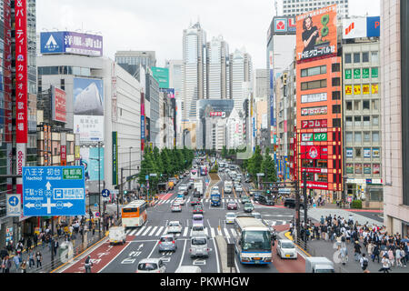 TOKYO, JAPAN - 24/05/2018: Traffic during rush hour in Shinjuku district in Tokyo metropolitan area, Japan Stock Photo