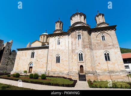 Manasija ancient monastery in Serbia, surrounded by fortress, built in 15th century Stock Photo