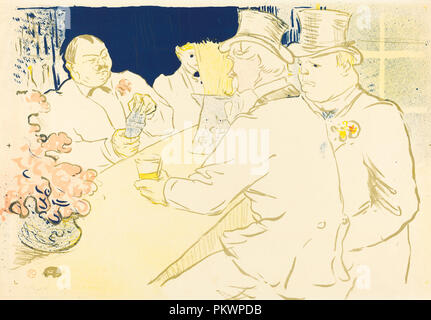 Irish and American Bar, rue Royale. Dated: 1896. Medium: 5-color lithograph [poster]. Museum: National Gallery of Art, Washington DC. Author: Henri de Toulouse-Lautrec. TOULOUSE-LAUTREC, HENRI DE. Stock Photo