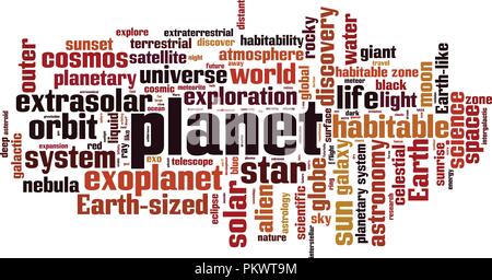 Planet word cloud concept. Vector illustration Stock Vector