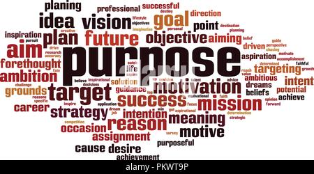 Purpose word cloud concept. Vector illustration Stock Vector