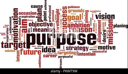 Purpose word cloud concept. Vector illustration Stock Vector