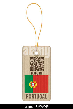 Tag made in Portugal on a white background. Stock Photo