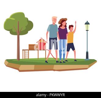 Family at park cartoons Stock Vector