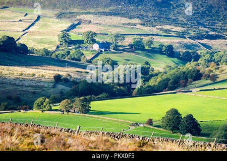 Moorland and rough pasture in the Staffordshire Moorlands area of the Peak District National Park near Gradbach and Flash Stock Photo