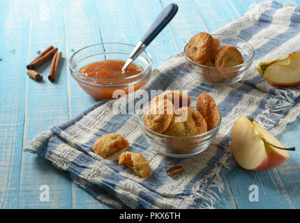 cookies with apple jam filling - homemade - closeup Stock Photo