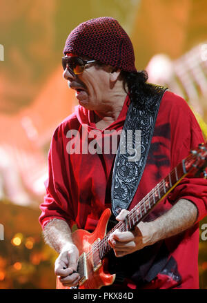 Carlos Santana performs in concert at the Seminole Hard Rock Hotel and Casino in Hollywood, Florida on April 30, 2009. Stock Photo