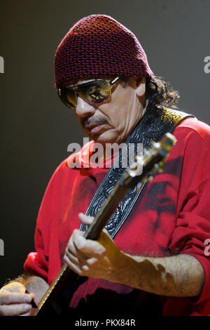 Carlos Santana performs in concert at the Seminole Hard Rock Hotel and Casino in Hollywood, Florida on April 30, 2009. Stock Photo
