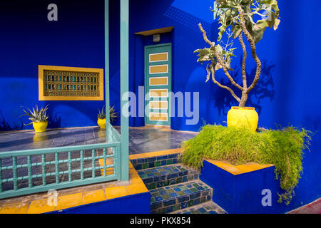 Marrakesh, Morocco - November 08, 2017: Berber museum in Botanical garden Jardin Majorelle or Majorelle Gardens in Marrakesh Stock Photo