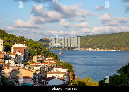 Landscape view from Sariyer. Sariyer is a district of Istanbul, at the end of the Bosphorus strait to the north in the European side of the city. Stock Photo