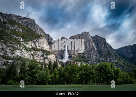 Yosemite Falls, Yosemite Village, Yosemite National Park, California, USA Stock Photo