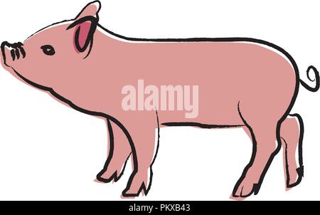 Outline cartoon pig Stock Photo: 104866980 - Alamy