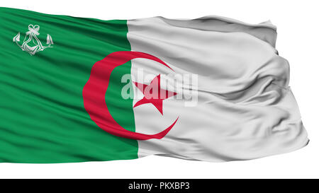 Algeria Naval Ensign Flag, Isolated On White Background, 3D Rendering Stock Photo