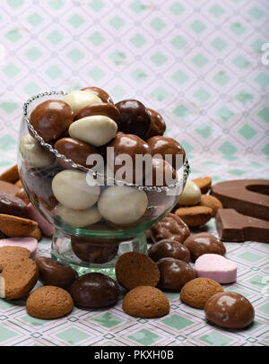 Traditional Dutch kruidnoten, gingerbread cookies, covered with ...
