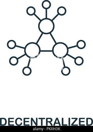 Decentralized outline icon. Monochrome style design from crypto currency collection. UI. Pixel perfect simple pictogram outline decentralized icon. We Stock Vector