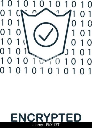 Encrypted outline icon. Monochrome style design from crypto currency collection. UI. Pixel perfect simple pictogram outline encrypted icon. Web design Stock Vector