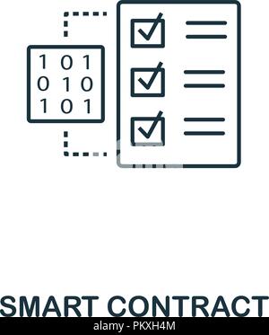 Smart Contract outline icon. Monochrome style design from crypto currency collection. UI. Pixel perfect simple pictogram outline smart contract icon.  Stock Vector