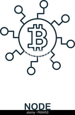 Node outline icon. Monochrome style design from crypto currency collection. UI. Pixel perfect simple pictogram outline node icon. Web design, apps, so Stock Vector