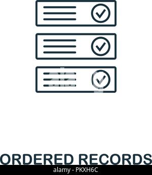 Ordered Records outline icon. Monochrome style design from crypto currency collection. UI. Pixel perfect simple pictogram outline ordered records icon Stock Vector
