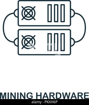 Mining Hardware outline icon. Monochrome style design from crypto currency collection. UI. Pixel perfect simple pictogram outline mining hardware icon Stock Vector