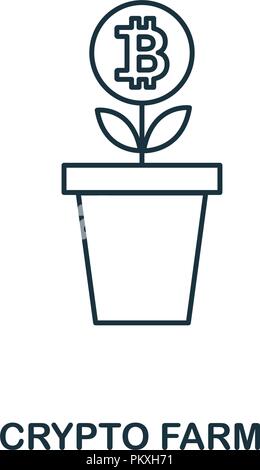 Crypto Farm outline icon. Monochrome style design from crypto currency collection. UI. Pixel perfect simple pictogram outline crypto farm icon. Web de Stock Vector