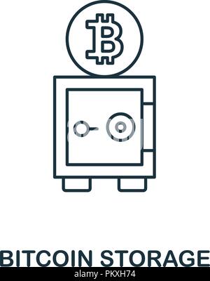 Bitcoin Storage outline icon. Monochrome style design from crypto currency collection. UI. Pixel perfect simple pictogram outline bitcoin storage icon Stock Vector