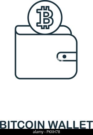 Bitcoin Wallet outline icon. Monochrome style design from crypto currency collection. UI. Pixel perfect simple pictogram outline bitcoin wallet icon.  Stock Vector