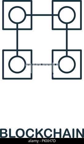 Blockchain outline icon. Monochrome style design from crypto currency collection. UI. Pixel perfect simple pictogram outline blockchain icon. Web desi Stock Vector