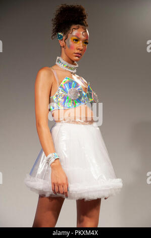 Ada Zanditon's Candy Land Fantasy presentation at Fashion Scout SS19, Freemason's Hall, Covent Garden, London, UK, during London Fashion Week. Ada Zanditon is an award-winning couture designer and graduate of London Fashion College. Her designs have been worn by Ariana Grande, Mariah Carey, Poppy, and Tinashe, amongst others. She also designed a window for Selfridge's Christmas 2015 displays. Credit: Antony Nettle/Alamy Live News Stock Photo