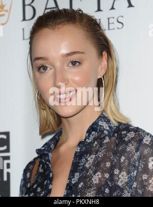 Beverly Hills, CA. 15th Sep, 2018. Phoebe Dynevor at arrivals for 2018 BAFTA Los Angeles   BBC America TV Tea Party, The Beverly Hilton, Beverly Hills, CA September 15, 2018. Credit: Elizabeth Goodenough/Everett Collection/Alamy Live News Stock Photo