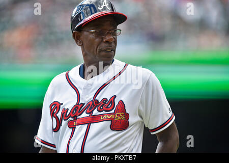 Atlanta Braves' Orlando Arcia bats against the Chicago White Sox during a  baseball game Friday, July 14, 2023, in Atlanta. (AP Photo/John Bazemore  Stock Photo - Alamy