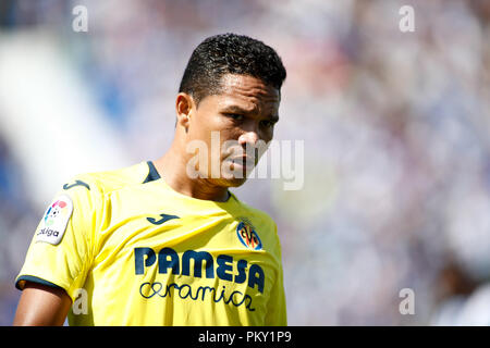 Madrid, Spain. 16th September 2018. Bacca of Villarreal during the spanish league, La Liga, football match between CD Leganes and Villarreal CF on September 16th, 2018 at Municipal Butarque stadium in Madrid, Spain. 16th Sep, 2018. Credit: AFP7/ZUMA Wire/Alamy Live News Stock Photo