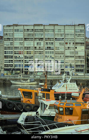 Docked fishing boats in Galicia Stock Photo - Alamy