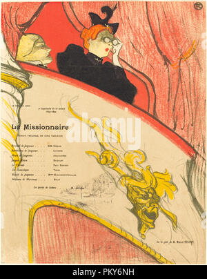 Le Missionnaire. Dated: 1894. Dimensions: sheet: 30.7 x 24 cm (12 1/16 x 9 7/16 in.). Medium: 4-color lithograph on wove paper. Museum: National Gallery of Art, Washington DC. Author: Henri de Toulouse-Lautrec. TOULOUSE-LAUTREC, HENRI DE. Stock Photo