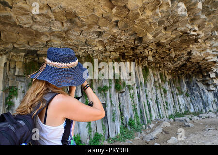 Armenia - Symphony of the Stones, geological rock formation basalt columns in the gorge near Garni Stock Photo