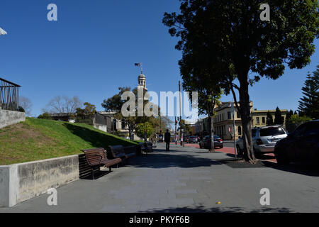 Australian Road Signs & Pedestrians Stock Photo