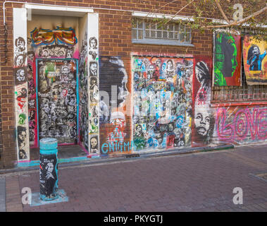 Johannesburg, South Africa - unidentified residents going about their daily lives in the historic suburb of Jeppestown in the Maboneng precinct Stock Photo