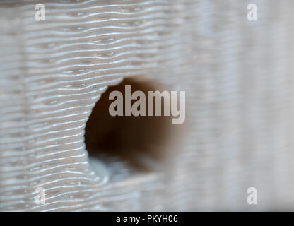 close up quality of object printed on plastic 3d printer. Stock Photo