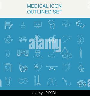 Medical and healthcare icon set. Vector illustration Stock Vector