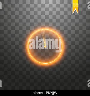 Neon light. Clock line icon. Time sign. Office Watch or Timer symbol. Glowing graphic design Stock Vector