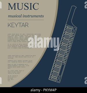 Musical instruments graphic template. Keytar. Vector illustration Stock ...